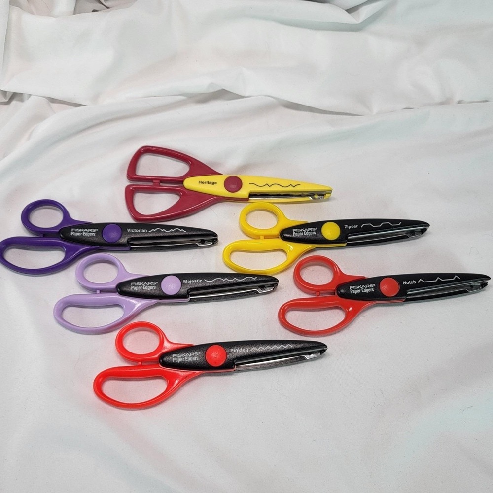 Lot of 5 Fiskars + Provocraft Paper Shapers Decorative Edge Crafting Scissors